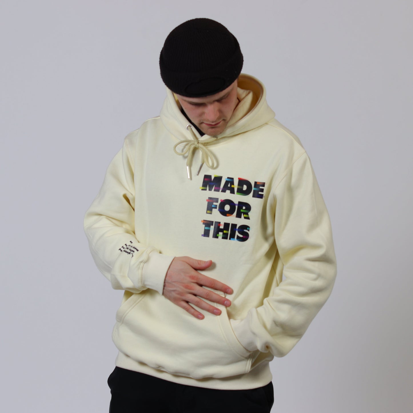 Front of our Made for this hoodie in cream